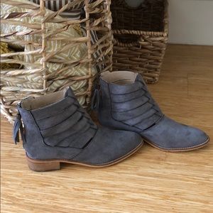 Faux Suede Charcoal booties